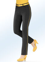 Broek met stijlvolle vissengraatlook ZWART-GRAFIET-MESSING