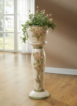 Zuil met plantenbak van Italiaans keramiek BEIGE-KLEURIG