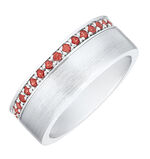 Gesatineerde damesring met granaat