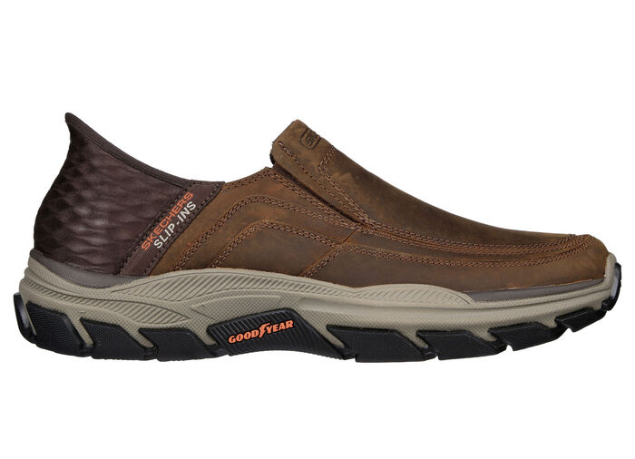 SKECHERS, comfortabele herenpantoffels, met voorgevormde instaphak DONKERBRUIN
