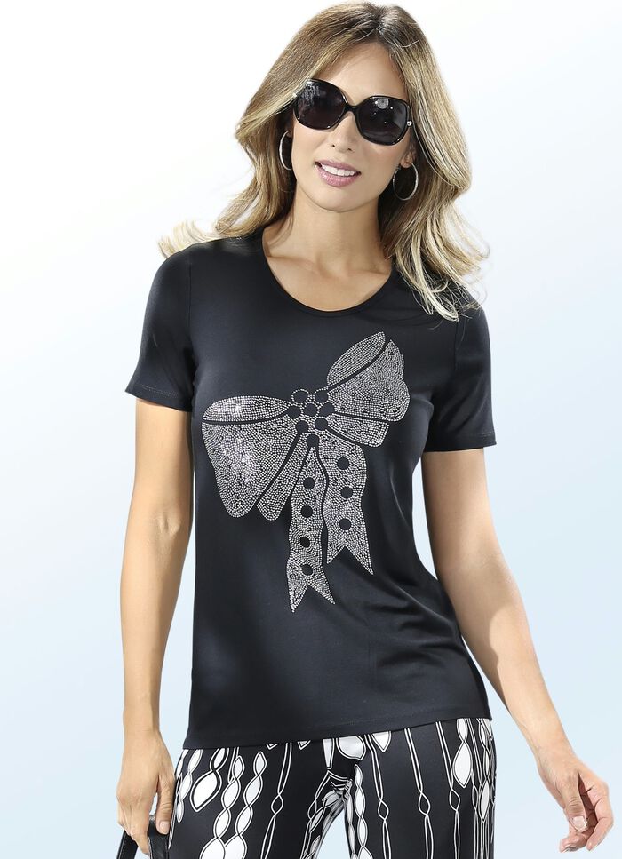 Shirt met strasmotief 