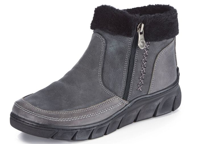 ELENA EDEN laarsje met zwarte pluche kraag GRIJS