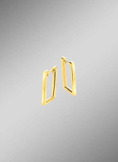 Moderne creolen in een vierkante vorm 