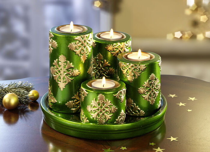 Adventstheelichthouder van keramiek 