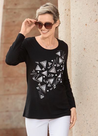 Shirt met contrastprint 