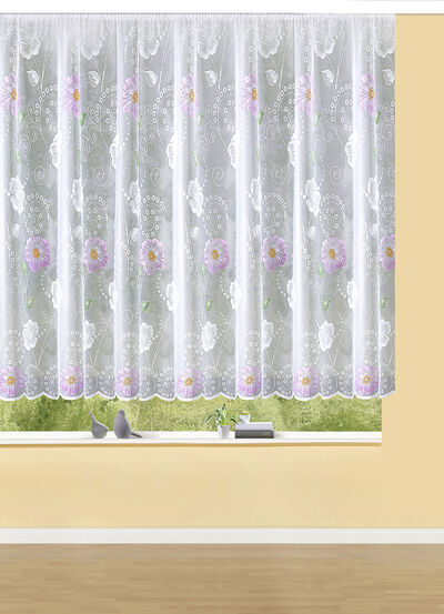 Bloemenraamrolgordijn met universeel raillint 