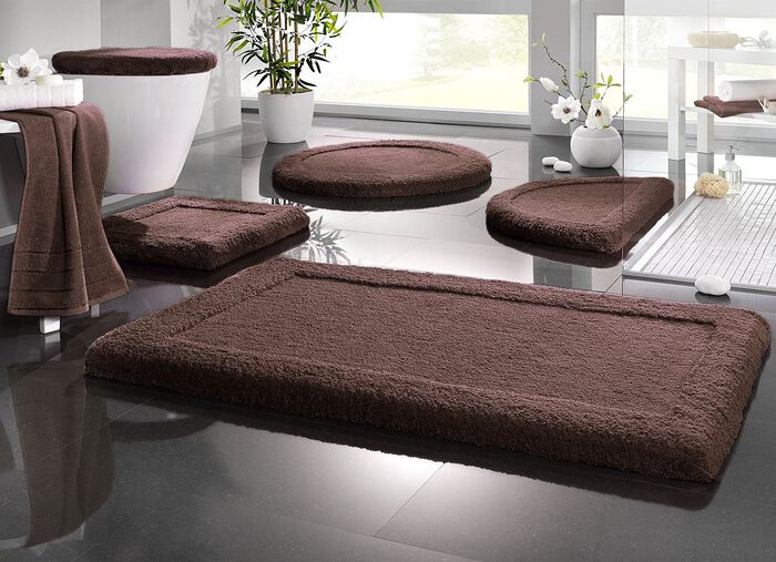 Premium badkamerset superfijne microvezel KASTANJE
