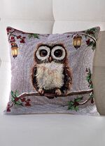 Uilenkussenhoes van hoogwaardig wandtapijt 