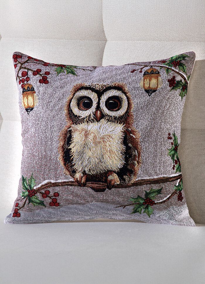 Uilenkussenhoes van hoogwaardig wandtapijt 