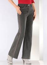 Jeans met decoratieve stiksels in etnische stijl 