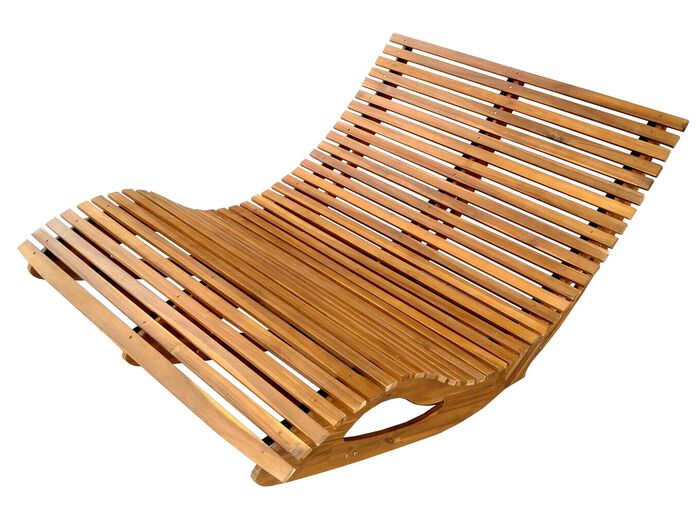 Dubbele schommelbank van duurzaam acaciahout 