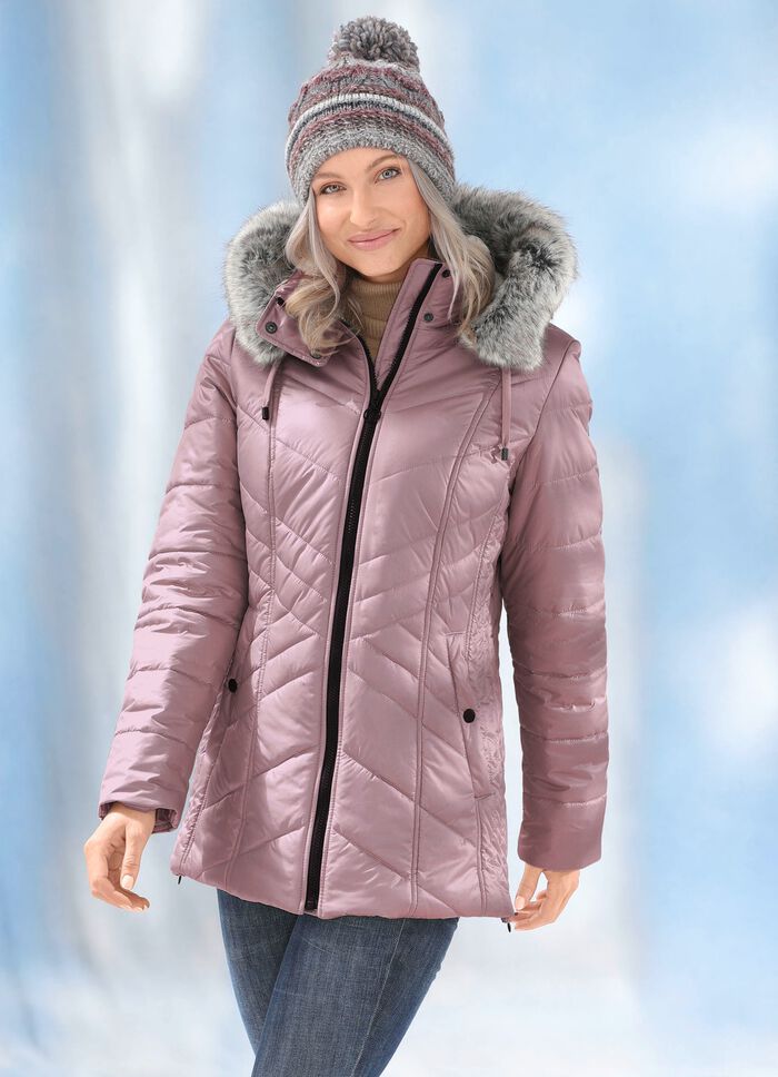 Jas met longitudinale quilting aan de zijkanten 