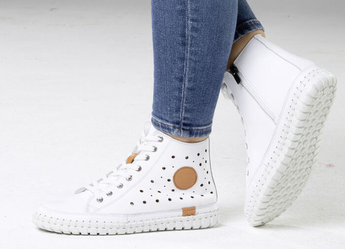 Gemini, zomerlaarzen voor dames, breedte G, met uitneembaar voetbed WIT