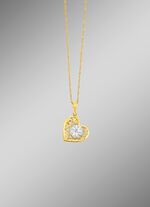 Filigraan, diamanten harthanger in tweekleurig 