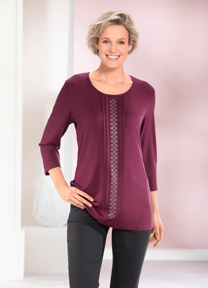 Shirt met bies in 2 kleuren BES