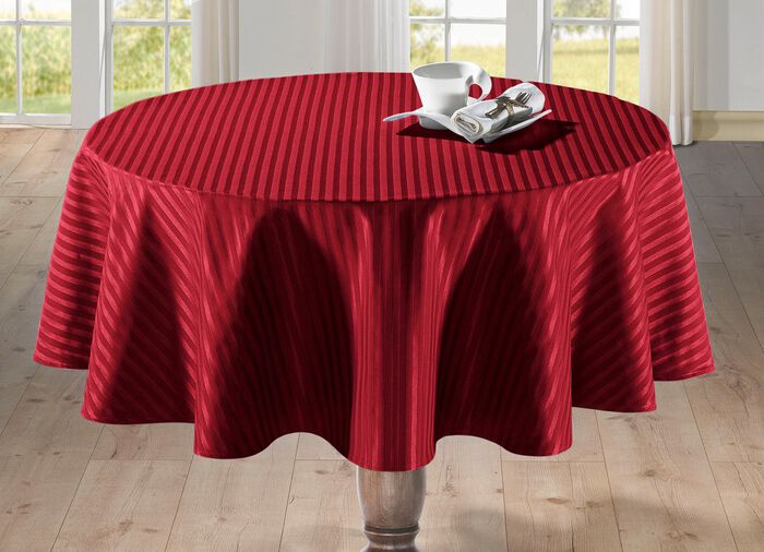 Fijne tafel- en kamerdecoratie met een glanzend gestreept dessin 