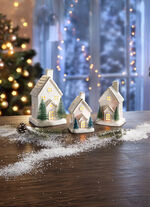 Verlicht porseleinen huis 