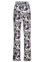 Broek met glanzende gekleurde inkjetprint 