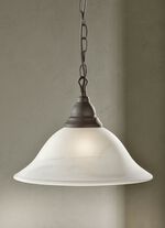 Hanglamp met 1 lamp, met voet van roestkleurig metaal 