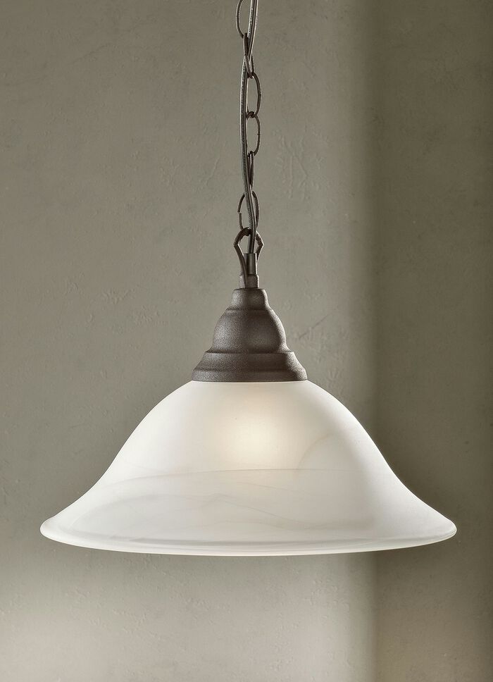 Hanglamp met 1 lamp, met voet van roestkleurig metaal 
