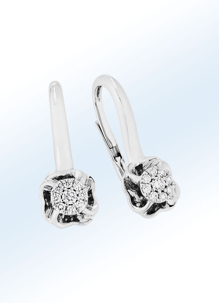 Witgouden oorbellen met diamanten
