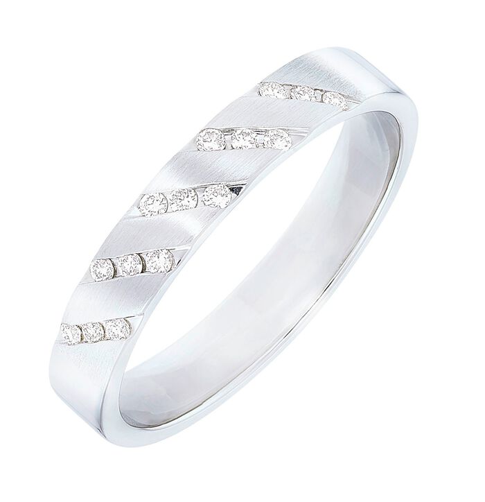 Platina damesring met diamanten 