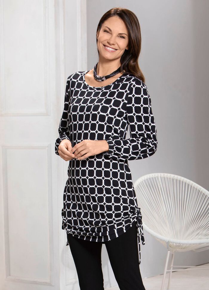 Uniek lang shirt met zijsplitten 