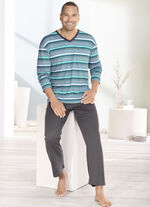 V-hals pyjama met open manchetten 