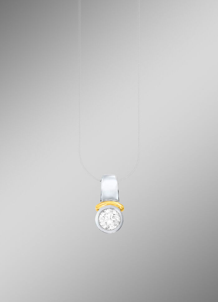 Mooie platina hanger met diamanten