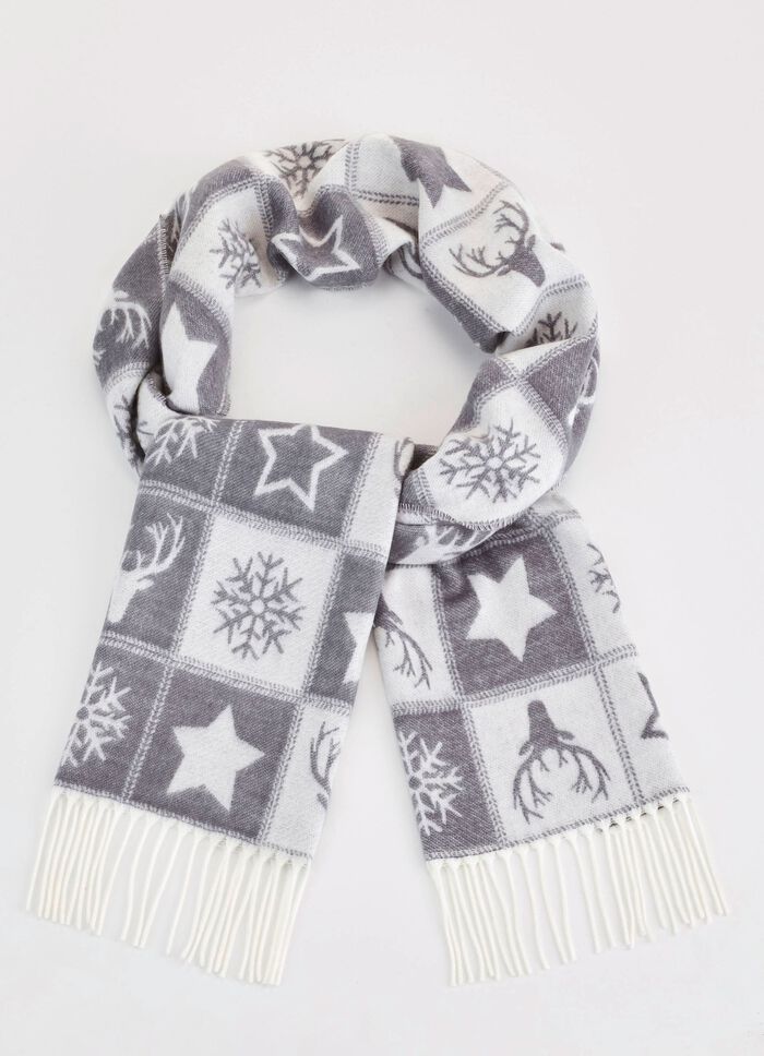 Sjaal met wintermotieven 
