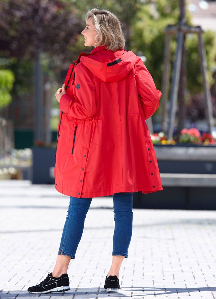 Functionele korte jas met afneembare capuchon 