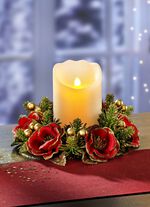 Tafelkrans met LED-kaars 