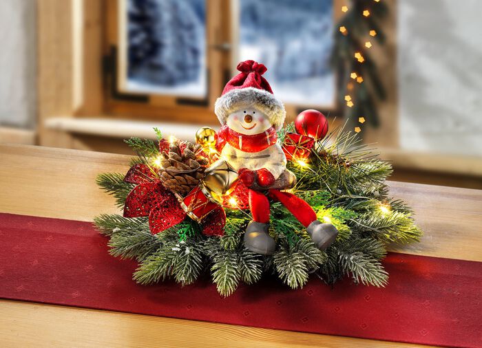 Verlicht bloemstuk met ledverlichtingssnoer 