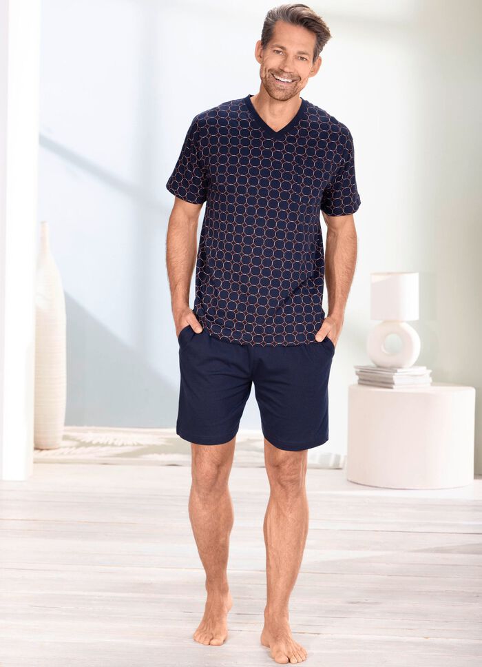 Shorty met all-over design en V-hals 