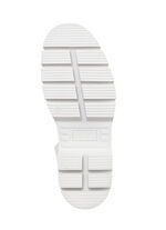 ELENA EDEN enkellaarsjes met veters en een gezellige teddykraag IJSGRIJS