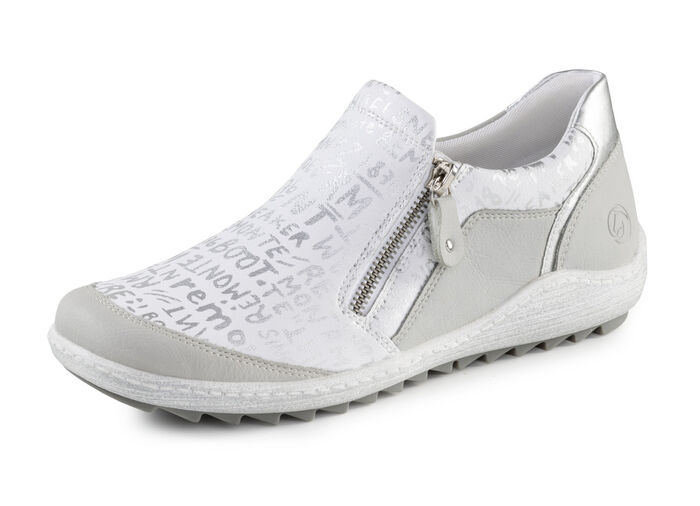 Remonte pantoffels met uitneembare binnenzool WIT-LICHTGRIJS