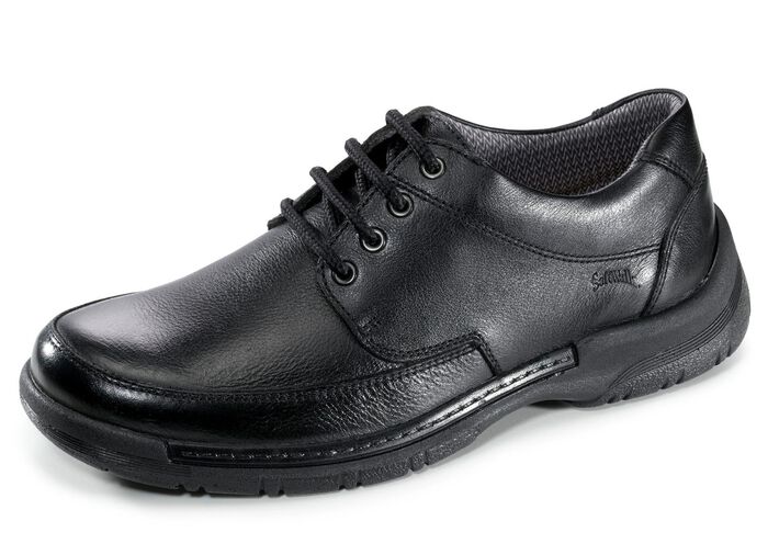 Weerbestendige veterschoen met uitneembaar voetbed ZWART