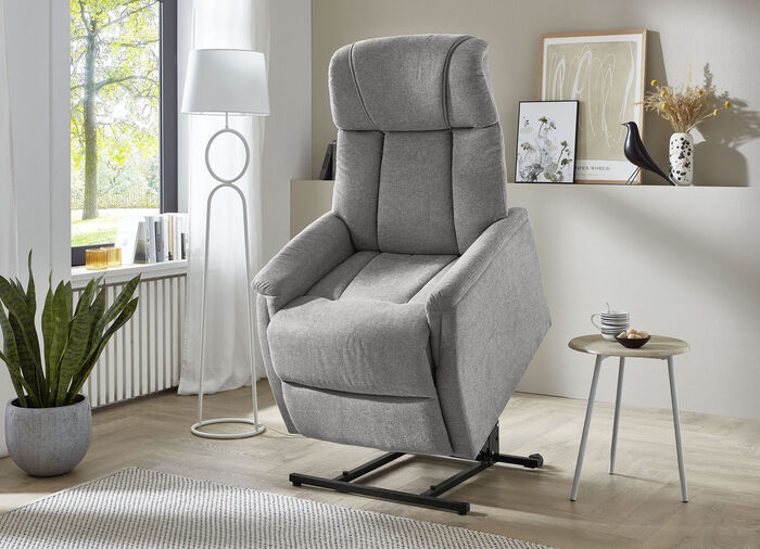 Eersteklas tv-fauteuil met motor en opstahulp GRIJS