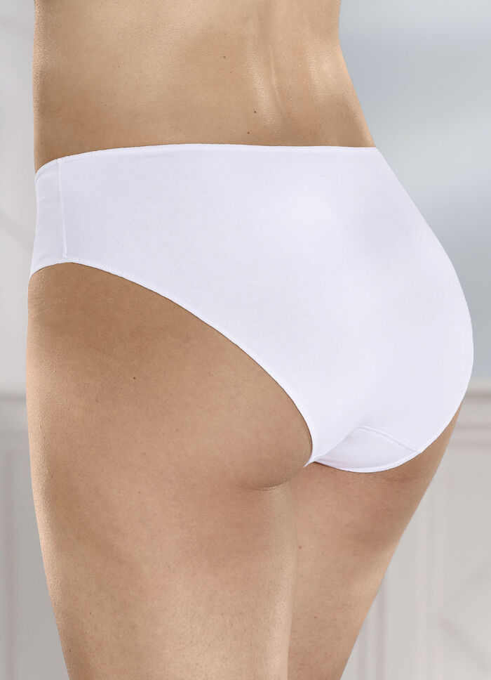 Set van vier slips met bijzonder platte uiteinden WIT