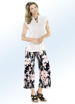 Culottes met briljant gekleurde inkjetprint ZWART-MEERKLEURIG