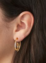 Modern ontwerp: Oorhaken met 10 diamanten 