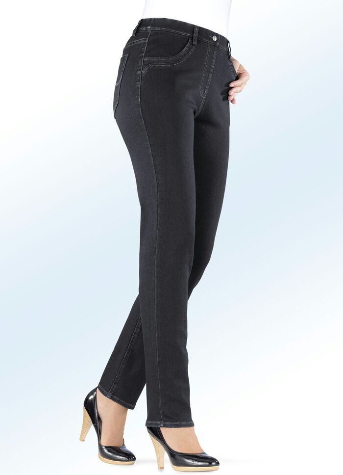 Figuurvormende power-stretch jeans ZWART