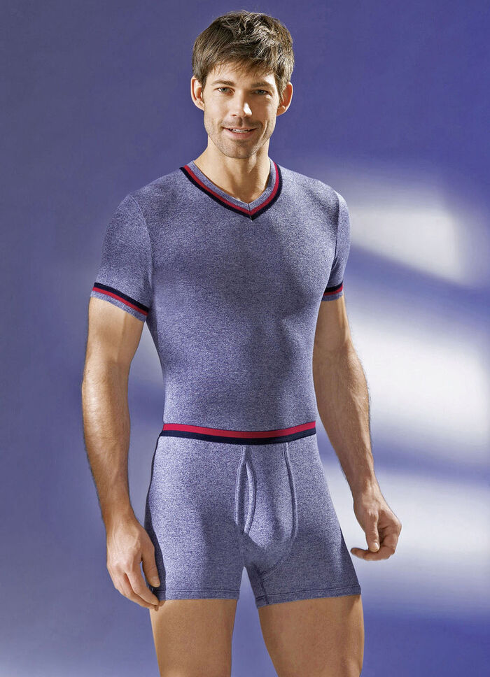 Set van 2 slipjacks, korte mouwen van fijne rib, thermisch ondergoed 