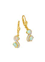 Oorbellen met opaal en diamanten 