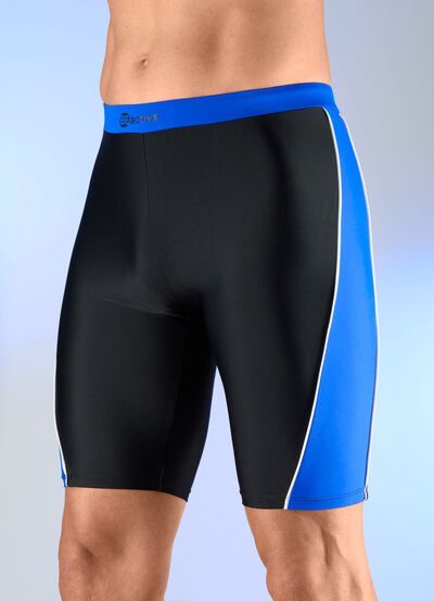 Zwemshort met blauwe inzetstukken 