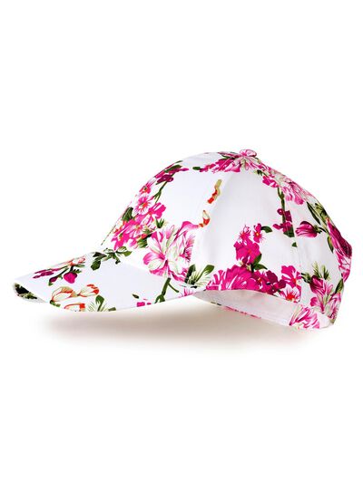 Trendy dames baseballpet met exotische bloemenprint 