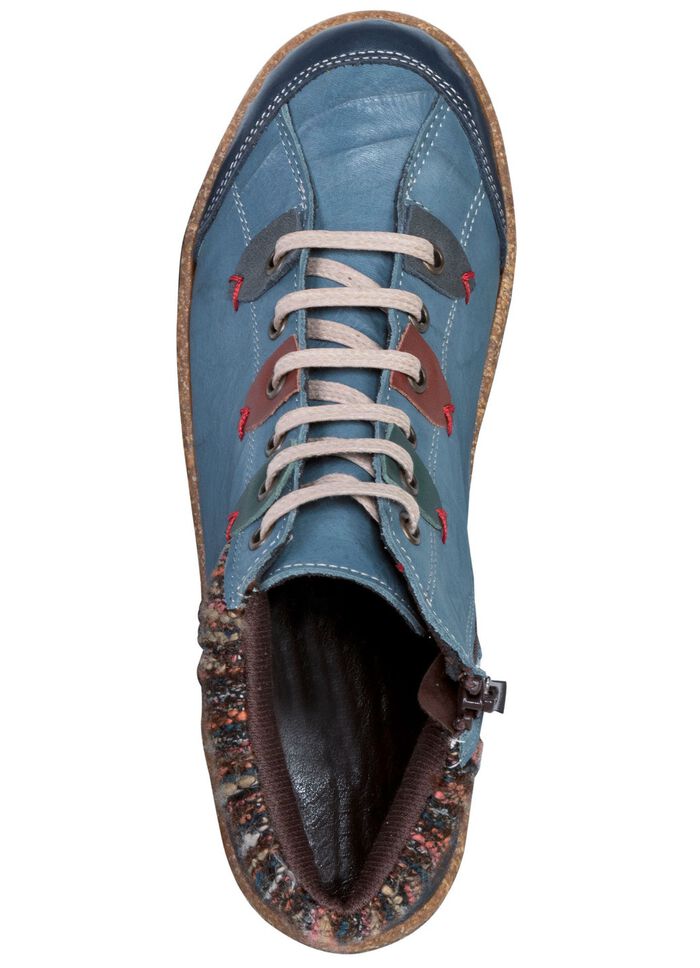 ELENA EDEN veterlaarsje met gekreukeld effect JEANS-MULTICOLOR