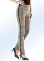 Broek met hip ruitdessin KAMEEL-ZWART-ROOD
