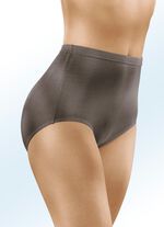 Vier-pack slip met elastische tailleband 2x TAUPE, 2x ROOKBLAUW