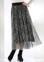 Rokje in trendy dierenprint ZWART-ECRU